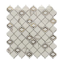 Soulscrafts Calacatta Gold Marble  Lantern Metal Blend Waterjet Mosaic Tile